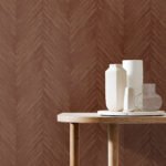 Otto - Cali Redwood | Oranges Plaids, Checks and Stripes Wallpaper for Kitchen, Living Room, and Entryway