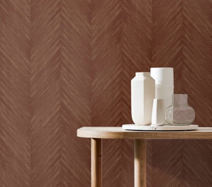 Otto - Cali Redwood | Oranges Plaids, Checks and Stripes Wallpaper for Kitchen, Living Room, and Entryway