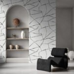 Astratto - Minimalsit White | Whites and Off Whites Abstracts Wallpaper for Entryway, Powder Room, and Living Room