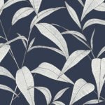 Cordila - Idigo | Navys Florals, Botanicals and Tropicals Wallpaper for Powder Room, Office, and Entryway