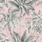 St Andrew - Blush | Pinks Florals, Botanicals and Tropicals Wallpaper for Dining Room, Half Bath, and Bedroom