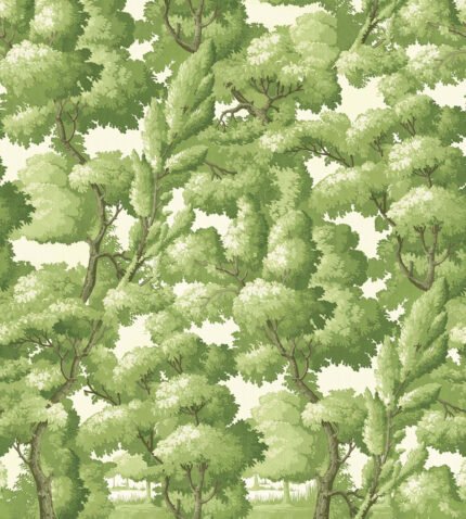 Southwark - Young Leaf | Greens Trees and Leaves Wallpaper for Powder Room, Dining Room, and Living Room