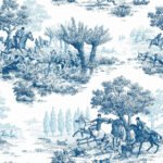 St George - Bluebell | Blues Toiles Wallpaper for Nursery, Dining Room, and Hallway