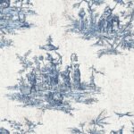 South East - Indigo | Blues Asian and Chinoiseries Wallpaper for Entryway, Hallway, and Nursery