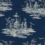 South East - Midnight | Navys Asian and Chinoiseries Wallpaper for Living Room, Kitchen, and Half Bath