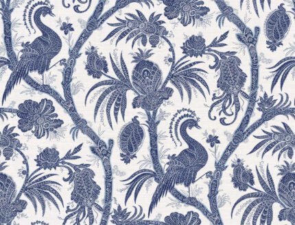 St Paul - Azure | Navys Toiles Wallpaper for Powder Room, Bedroom, and Nursery