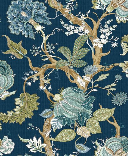 Southampton - Iris | Navys Jacobean and Tapestry Wallpaper for Nursery, Powder Room, and Accent Wall