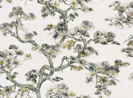 Silk Street - Gray Mist | Grays Trees and Leaves Wallpaper for Kitchen, Bedroom, and Half Bath
