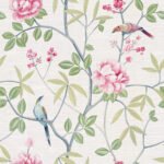 Salters - Rosa | Pinks Florals, Botanicals and Tropicals Wallpaper for Powder Room, Living Room, and Half Bath