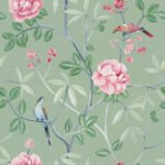 Salters - Mint | Greens Florals, Botanicals and Tropicals Wallpaper for Kitchen, Nursery, and Half Bath