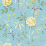 Salters - Livia | Blues Florals, Botanicals and Tropicals Wallpaper for Entryway, Office, and Dining Room