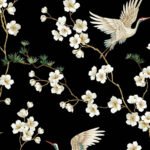 Swithins - Black | Blacks Asian and Chinoiseries Wallpaper for Half Bath, Kitchen, and Dining Room
