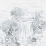 South Place Mural - Dove | Grays Ikat, Shibori and Watercolor Wallpaper for Accent Wall, Kitchen, and Powder Room