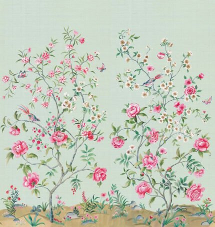Swan Lane Mural - Mint Cream