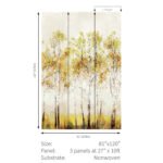 Aspen Tree Mural - Cappucinno | Warm Neutrals and Beiges Trees and Leaves Wallpaper for Powder Room, Hallway, and Entryway