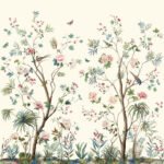 Charleston Gardens Mural - Oyster | Multicolors Florals, Botanicals and Tropicals Wallpaper for Nursery, Powder Room, and Hallway
