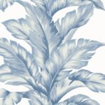 Banana Springs - Steel Blue | Blues Trees and Leaves Wallpaper for Entryway, Powder Room, and Kitchen