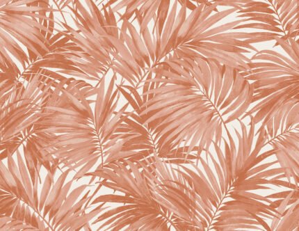 Cordelia - Coral | Oranges Trees and Leaves Wallpaper for Hallway, Accent Wall, and Office