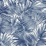 Cordelia - Indigo | Navys Trees and Leaves Wallpaper for Half Bath, Powder Room, and Hallway