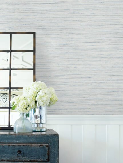 Loe Sanctuary - Bay Weave | Blues Textures Wallpaper for Dining Room, Half Bath, and Office