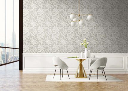 Victoria - Tranquility | Grays Florals, Botanicals and Tropicals Wallpaper for Office, Entryway, and Bedroom
