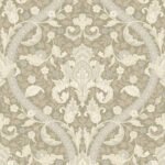 Scarlett - Money Tree | Warm Neutrals and Beiges Damasks and Scrolls Wallpaper for Kitchen, Powder Room, and Entryway
