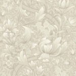 Rosie - Parchment | Warm Neutrals and Beiges Florals, Botanicals and Tropicals Wallpaper for Dining Room, Hallway, and Living Room