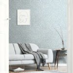 Francesca - Blue Ash | Blues Trees and Leaves Wallpaper for Dining Room, Bedroom, and Nursery