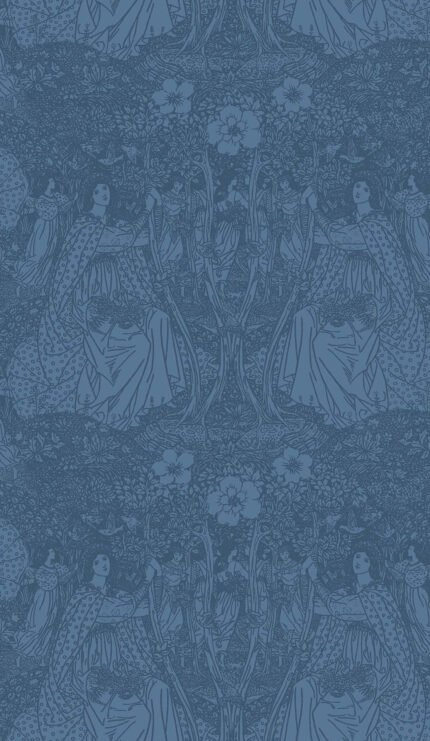 Isabella - Spruce | Blues Novelty and Pop Culture Wallpaper for Dining Room, Living Room, and Entryway