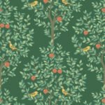 Goldcrest - Forest | Greens Trees and Leaves Wallpaper for Dining Room, Powder Room, and Hallway