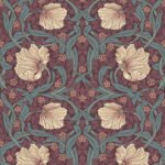 Pimpernel - Plum | Purples and Wine Florals, Botanicals and Tropicals Wallpaper for Nursery, Kitchen, and Dining Room