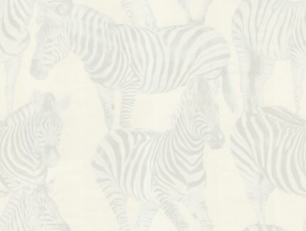 Zebra Romance - Carina | Whites and Off Whites Animals, Birds and Insects Wallpaper for Dining Room, Kitchen, and Hallway