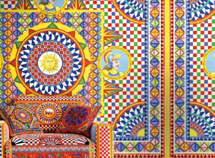 Sol Carretto Mural - Rocco | Multicolors Medallions Wallpaper for Hallway, Bedroom, and Kitchen