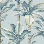 Breeza - Sky | Blues Trees and Leaves Wallpaper for Living Room, Nursery, and Powder Room
