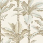 Breeza - Oat | Warm Neutrals and Beiges Trees and Leaves Wallpaper for Bedroom, Living Room, and Dining Room
