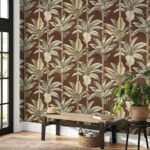 Breeza - Chocolate | Browns and Taupes Trees and Leaves Wallpaper for Dining Room, Kitchen, and Half Bath