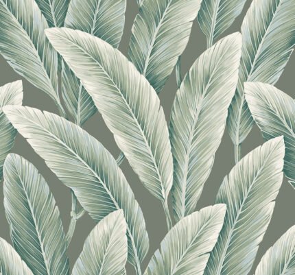 Foliage - Emerald | Greens Trees and Leaves Wallpaper for Accent Wall, Hallway, and Office