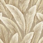 Foliage - Tan | Warm Neutrals and Beiges Trees and Leaves Wallpaper for Kitchen, Office, and Nursery