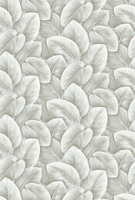 Lush Mural - Storm | Grays Trees and Leaves Wallpaper for Powder Room, Half Bath, and Living Room