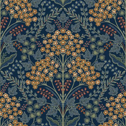 Winkworth - Midnight | Navys Florals, Botanicals and Tropicals Wallpaper for Dining Room, Bedroom, and Kitchen