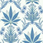 Abbey - True Blue | Blues Florals, Botanicals and Tropicals Wallpaper for Entryway, Half Bath, and Bedroom