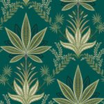 Abbey - Emerald | Greens Florals, Botanicals and Tropicals Wallpaper for Entryway, Bedroom, and Dining Room