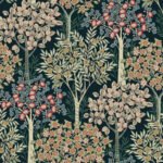 Grove - Olive tree | Blacks Trees and Leaves Wallpaper for Accent Wall, Powder Room, and Half Bath