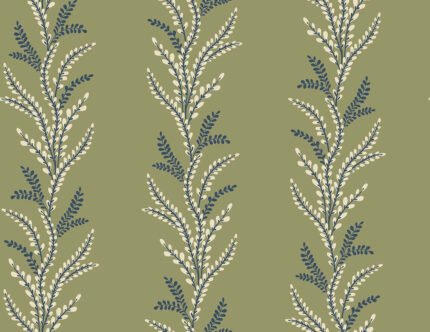 Exbury - Olivie | Greens Trees and Leaves Wallpaper for Powder Room, Dining Room, and Half Bath