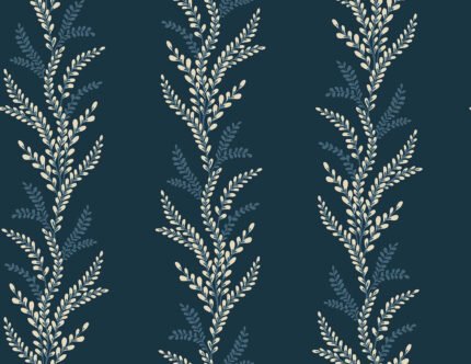 Exbury - Capitan | Navys Trees and Leaves Wallpaper for Hallway, Half Bath, and Entryway