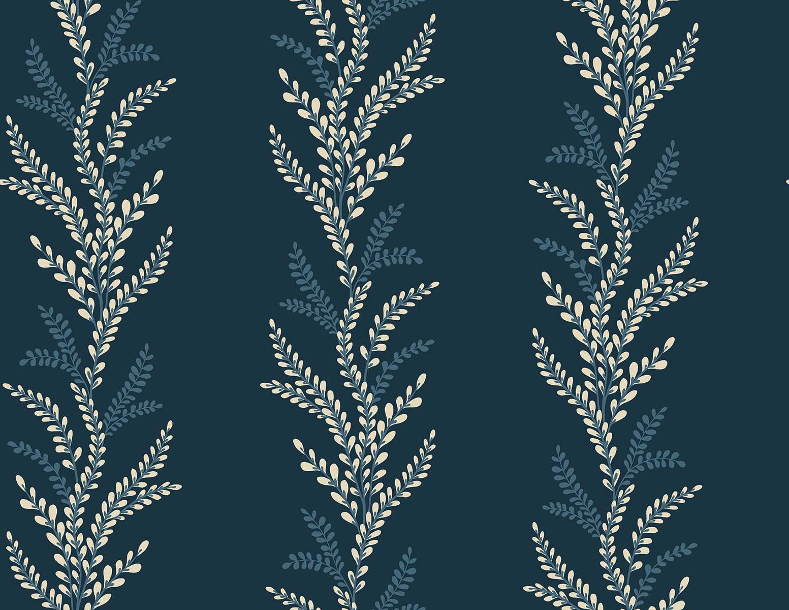 0088435_exbury-capitan Exbury - Capitan | Navys Trees and Leaves Wallpaper for Hallway, Half Bath, and Entryway - Image 1