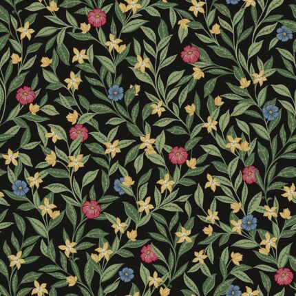 Wakehurst - Jet Black | Blacks Trees and Leaves Wallpaper for Office, Entryway, and Accent Wall