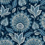 Sheffield - King of Prussia | Navys Damasks and Scrolls Wallpaper for Bedroom, Kitchen, and Nursery