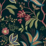 Kew - Carbon | Blacks Trees and Leaves Wallpaper for Accent Wall, Hallway, and Kitchen