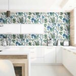 Kew - Multi | Blues Trees and Leaves Wallpaper for Hallway, Kitchen, and Dining Room